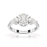 2.1 CT Oval Cut Three Stone Lab Diamond Ring